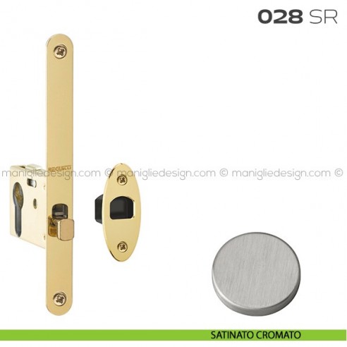 Serratura con foro yale bordo tondo entrata 50 mm 028SR Reguitti satinato cromato
