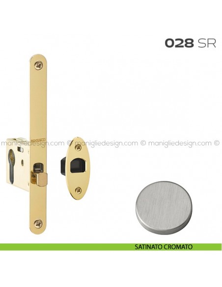 Serratura con foro yale bordo tondo entrata 50 mm 028SR Reguitti satinato cromato