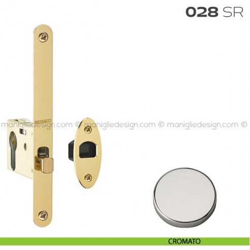 Serratura con foro yale bordo tondo entrata 50 mm 028SR Reguitti cromato