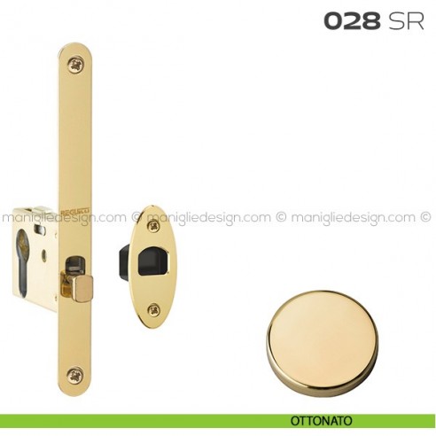 Serratura con foro yale bordo tondo entrata 50 mm 028SR Reguitti ottonato