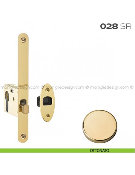 Serratura con foro yale bordo tondo entrata 50 mm 028SR Reguitti ottonato
