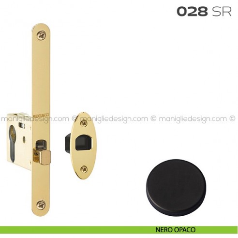 Serratura con foro yale bordo tondo entrata 50 mm 028SR Reguitti laccato nero