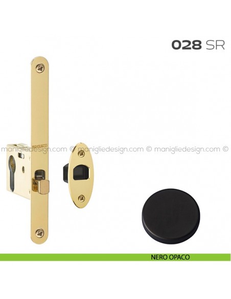 Serratura con foro yale bordo tondo entrata 50 mm 028SR Reguitti laccato nero