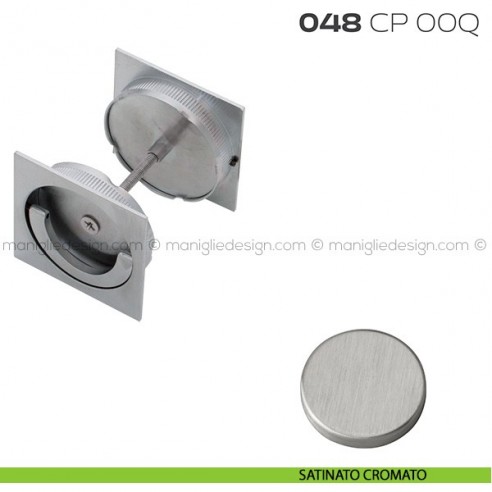 Coppia placche incasso quadrate 048 CP 00Q satinato cromato