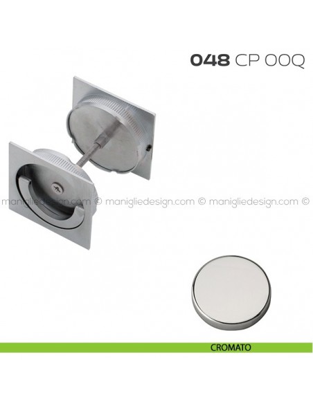 Coppia placche incasso quadrate 048 CP 00Q cromato