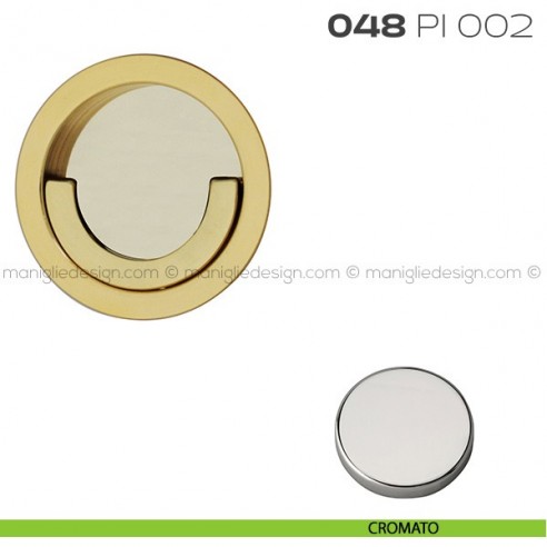 Placca ad incasso tonda con anello 048 PI 002 cromato