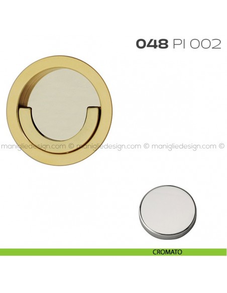 Placca ad incasso tonda con anello 048 PI 002 cromato