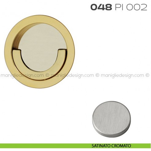 Placca ad incasso tonda con anello 048 PI 002 satinato cromato