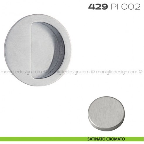 Placca ad incasso tonda con bordo di presa cieca 429 PI Reguitti satinato cromato