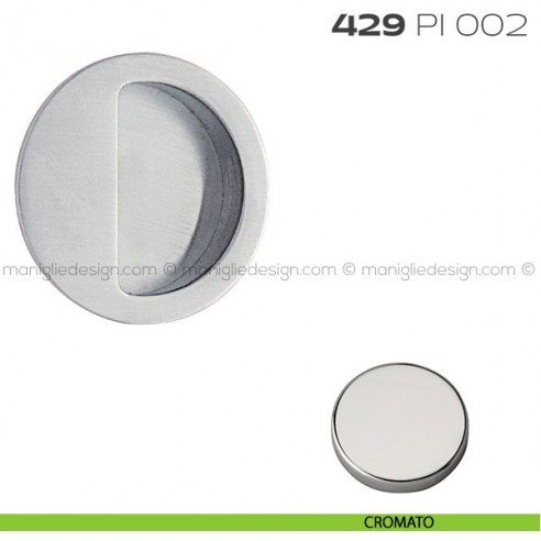 Placca ad incasso tonda con bordo di presa cieca 429 PI Reguitti cromato