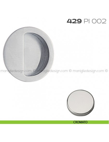Placca ad incasso tonda con bordo di presa cieca 429 PI Reguitti cromato