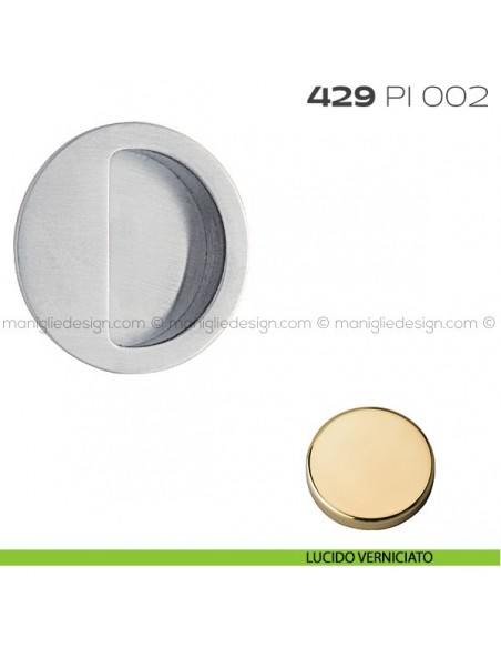 Placca ad incasso tonda con bordo di presa cieca 429 PI Reguitti lucido verniciato