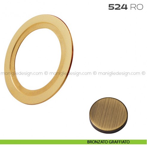 Cornice per placche con incasso diametro 48 mm 524 RO Reguitti bronzato graffiato