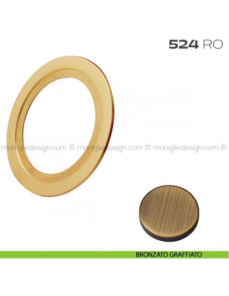 Cornice per placche con incasso diametro 48 mm 524 RO Reguitti bronzato graffiato