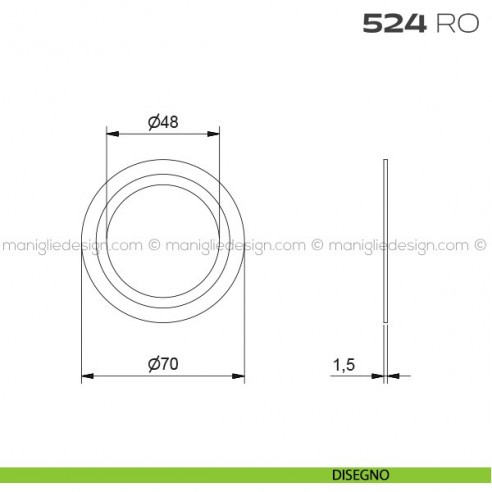 Cornice per placche con incasso diametro 48 mm 524 RO Reguitti disegno