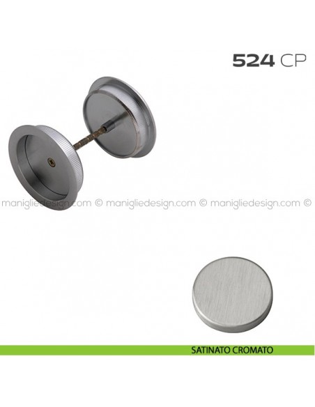 Coppia placche incasso con vite di connessione passante 524 CP Reguitti satinato cromato