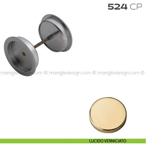 Coppia placche incasso con vite di connessione passante 524 CP Reguitti lucido verniciato