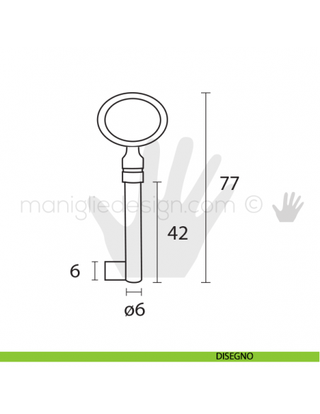 Chiave per mobile Metal Style argento vecchio MG8511 disegno