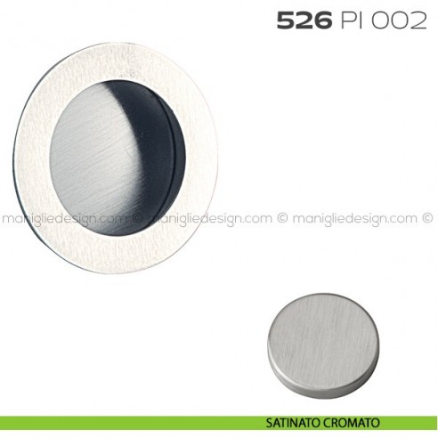 Placca incasso tonda foro 40 mm con bordo di presa cieca 526 PI Reguitti satinato cromato