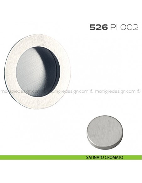 Placca incasso tonda foro 40 mm con bordo di presa cieca 526 PI Reguitti satinato cromato