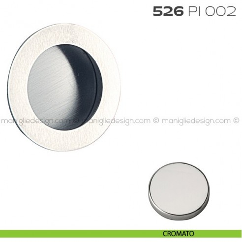 Placca incasso tonda foro 40 mm con bordo di presa cieca 526 PI Reguitti cromato
