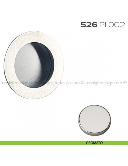 Placca incasso tonda foro 40 mm con bordo di presa cieca 526 PI Reguitti cromato