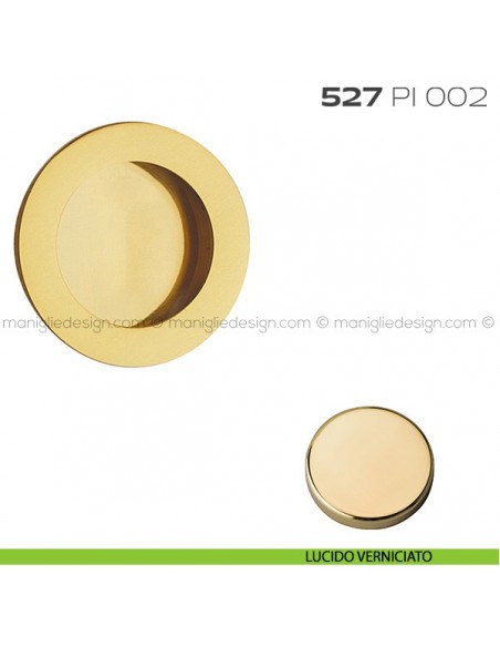 Placca incasso tonda foro 35 mm con bordo di presa cieca 527 PI Reguitti lucido verniciato