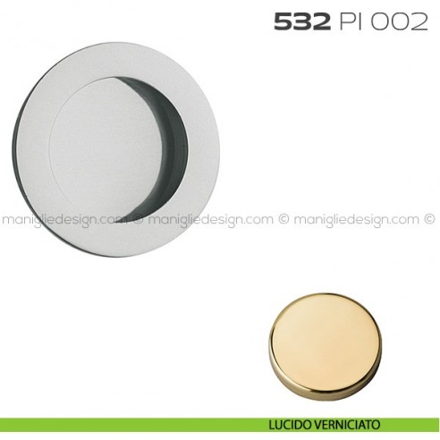 Placca incasso tonda foro 30 mm con bordo di presa cieca 532 PI Reguitti lucido verniciato
