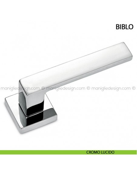 Maniglia quadrata cromo lucido per porta Biblo Comit