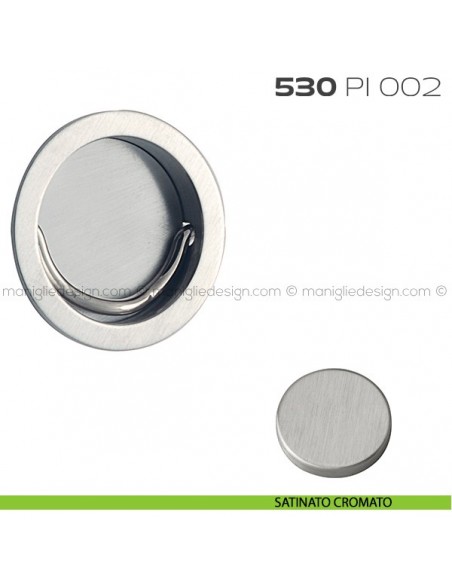 Placca ad incasso tonda con anello 530 PI 002 satinato cromato