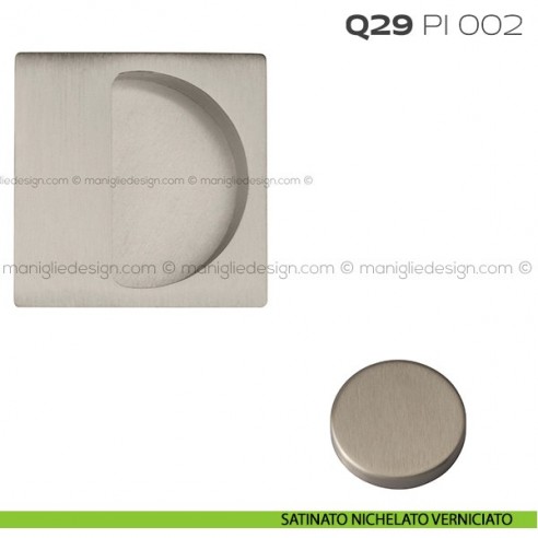 Placca ad incasso quadrata con bordo di presa cieca Q29 PI Reguitti satinato nichelato verniciato