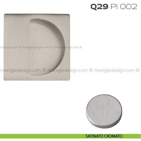 Placca ad incasso quadrata con bordo di presa cieca Q29 PI Reguitti satinato cromato