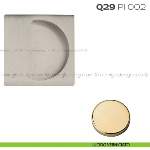 Placca ad incasso quadrata con bordo di presa cieca Q29 PI Reguitti lucido verniciato