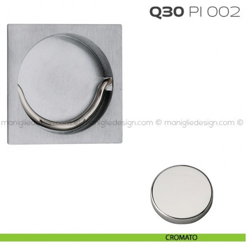 Placca ad incasso quadrata con anello Q30 PI 002 cromato
