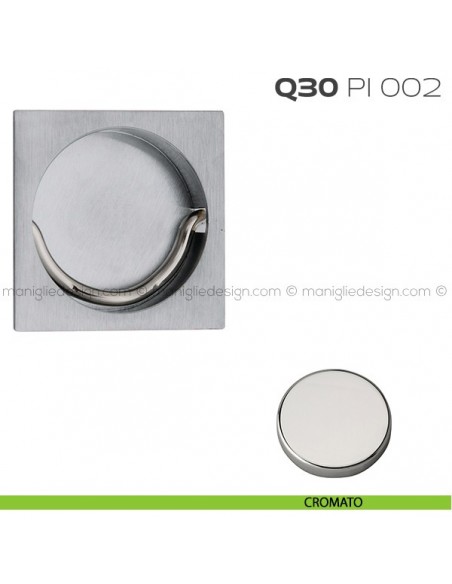 Placca ad incasso quadrata con anello Q30 PI 002 cromato