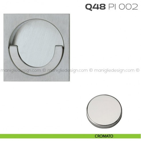 Placca ad incasso quadrata con anello Q48 PI 002 cromato