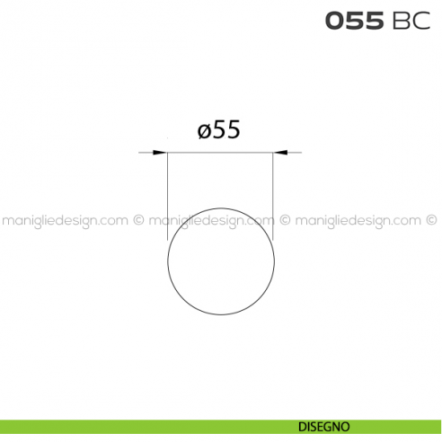 Bocchetta tonda cieca diametro 55 mm 055BC Reguitti disegno