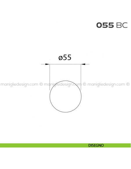 Bocchetta tonda cieca diametro 55 mm 055BC Reguitti disegno