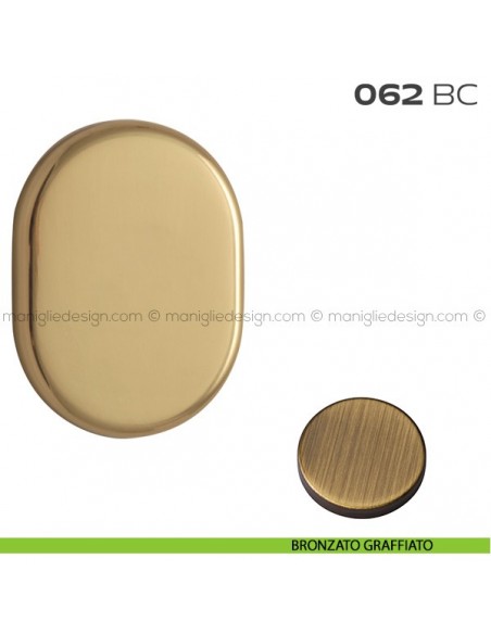 Bocchetta ovale cieca 62x82 mm 062BC Reguitti bronzato graffiato