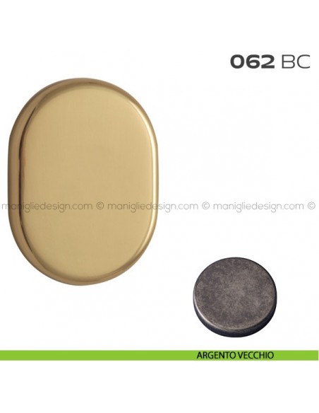 Bocchetta ovale cieca 62x82 mm 062BC Reguitti argento vecchio