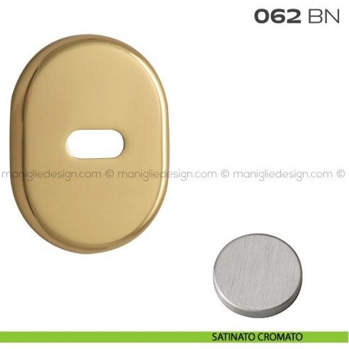 Bocchetta ovale per limitatore di apertura 62x82 mm 062BN Reguitti satinato cromato