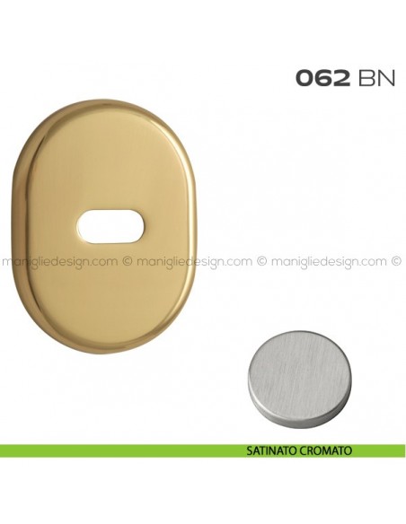 Bocchetta ovale per limitatore di apertura 62x82 mm 062BN Reguitti satinato cromato