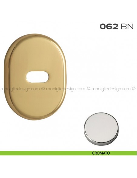 Bocchetta ovale per limitatore di apertura 62x82 mm 062BN Reguitti cromato