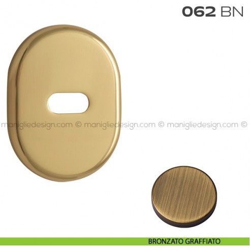 Bocchetta ovale per limitatore di apertura 62x82 mm 062BN Reguitti bronzato graffiato