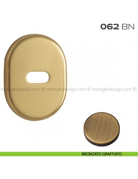 Bocchetta ovale per limitatore di apertura 62x82 mm 062BN Reguitti bronzato graffiato