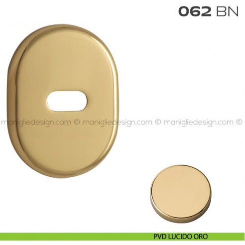 Bocchetta ovale per limitatore di apertura 62x82 mm 062BN Reguitti PVD lucido oro