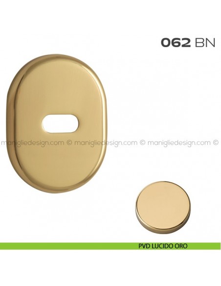 Bocchetta ovale per limitatore di apertura 62x82 mm 062BN Reguitti PVD lucido oro