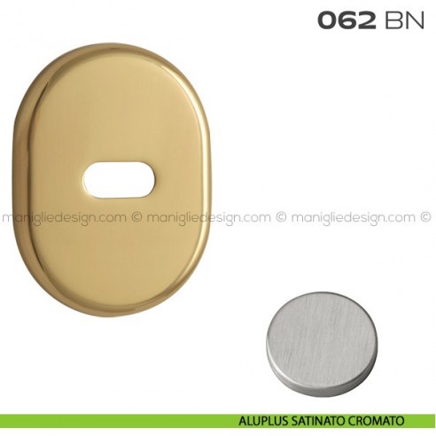 Bocchetta ovale per limitatore di apertura 62x82 mm 062BN Reguitti aluplus satinato cromato