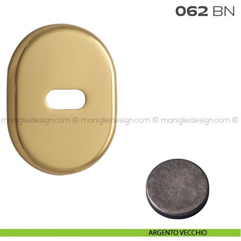 Bocchetta ovale per limitatore di apertura 62x82 mm 062BN Reguitti argento vecchio