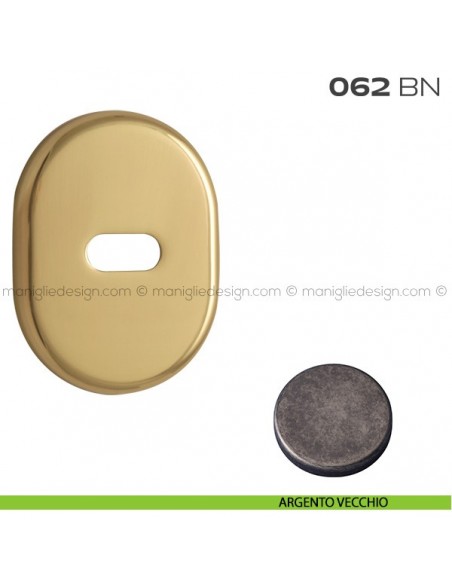 Bocchetta ovale per limitatore di apertura 62x82 mm 062BN Reguitti argento vecchio